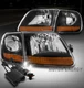 For 97-03 Ford F-150 Harley Davidson Style Headlight Headlamp Black w/50W 6K HID