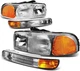 Headlamp For 1999-2007 GMC Sierra 1500 00-06 Yukon Headlights+Bumper Lamps Pair