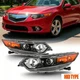 Fit 2009-2014 Acura TSX HID Xenon Headlights Headlamps 09-14 Black Amber LEFT RH