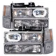 HEADLIGHT For Chevy Truck and 1994-1999 GM2502101 GM2503101 Halogen Chrome