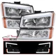 Headlights Fits 2003-2007 Chevy Silverado 1500 2500 2002-2006 Avalanche LED Tube