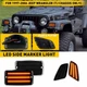 AUXITO SMOKE LED Bumper +Side Signal Marker Light For 1997-2006 Jeep Wrangler TJ