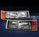 2003-2006 CHEVY SILVERADO/2005 AVALANCHE BUMPER CORNER SIGNAL LIGHTS BLACK/AMBER