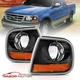 1997-2003 Ford F150 F250 Expedition 2/3/4Dr Black Corner Signal Lights Pair