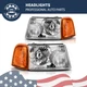 Headlights For 2001-2011 Ford Ranger XL XLT Chrome Housing Amber Corner Headlamp