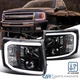 Black Fits 2007-2013 Chevy Silverado 1500 2500HD LED Bar Projector Headlights Black Fits 2007-2013 Chevy Silverado 1500 2500HD LED Bar Projector Headlights