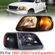 Pair Headlights Assembly For 1997-2002 Ford Expedition Replacement Headlamps