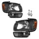 Pair Headlights For 2001-2004 Toyota Tacoma Black Headlamps + Corner Light
