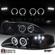 Fit 1994-1998 Ford Mustang Cobra Black/Smoke LED Halo Projector Headlights Lamps