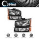 Headlights Pair For 2003-2006 Chevy Silverado Avalanche Headlights Bumper Lamp