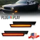For 2015-2023 Dodge Challenger Black Lens Side Marker Lights LED Kit, Front+Rear