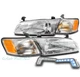 For 97 98 99 Toyota Camry Replacement Chrome Headlight +Corner Lamp+Blue LED DRL