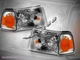 01-11 Ford Ranger Chrome Housing Headlights with Corner Lights New