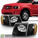 2001-2005 Ford Explorer Sport Trac Headlights Corner Headlamps Black Left+Right