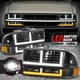 [Switchback F-LED DRL Signal] For 98-04 Chevy Blazer S10 Headlights Black/Amber