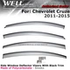 WELLvisors For Chevy Cruze Sedan 11-15 Window Visors Deflector Guards Black Trim