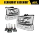 For 03-07 Chevy Silverado 1500&03-06 2500 HD Headlights Assembly Halogen W/Bulbs