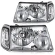 Pair Headlights Assembly For 2001-2011 Ford Ranger Chrome Clear Lens Left+Right