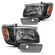 For 2001-2004 Toyota Tacoma Headlights Black Housing Clear Lens 6-pieces Set For 2001-2004 Toyota Tacoma Headlights Black Housing Clear Lens 6-pieces Set