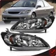 Front for Honda Civic 2004-2005 Headlights Assembly Pair Black Housing Headlamp