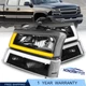 For 2003-07 Chevy Silverado Avalanche Black Headlights LED DRL Sequential Signal