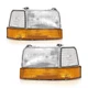 Pair Headlights Fit For 1992-1996 Ford Bronco F150/ 1992-1998 F250 F350 6-Piece