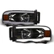 Topline For 2002-2005 Dodge Ram DRL LED Strip Bar Headlights Signal Amber Black