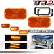 2PC Amber Front Grill LED Turn Signal Lights DRL Lamps For Ford Bronco 1966-1968