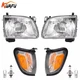 KUAFU Headlights Corner Lights w/Bulbs Left & Right Side For Toyota Tacoma 01-04