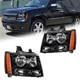 2PCS Front Lamps Headlights Assembly For 07-14 Chevy Tahoe Suburban 1500 2500