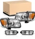 Pair Headlights Corner Signal Lights Bumper Lamp Fit For Toyota Tacoma 2001-2004