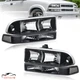 2PCS Blazer Black/Clear Corner Headlight Bumper Headlamp For 98-04 Chevy Blazer