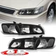 Black Clear Driving Halogen Head Lights Lamps LH + RH For 2000-2001 Toyota Camry