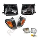 Black Headlights Front Bumper Lights & Corner Lights For 98-00 Toyota Tacoma 4WD