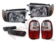 Black Headlights Corner Bumper & Red LED Tail Lights For 96-98 Toyota 4Runner 