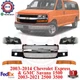 Front Grille Assembly + Headlight Kit For 2003-21 Chevy Express / GMC Savana Van