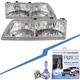 Headlights Set Fits 95-97 Mercury Grand Marquis W/ Xenon Bulbs Halogen