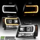 2007-2013 Chevy Suburban Tahoe Black Switchback LED Tube Projector Headlights