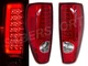 Pair Red Clear LED C-Bar Taillights for 2004-2012 Chevrolet Colorado GMC Canyon