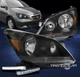 For 2005 2006 2007 Honda Odyssey Black Replacement Headlight Lamp w/LED DRL Kit