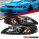 Fit 1994-1998 Ford Mustang GT SVT Cobra Black Headlights Corner Signal Lamps