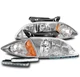 FOR 00 01 02 CHEVY CAVALIER CHROME REPLACEMENT HEADLIGHTS HEADLAMP W/LED DRL KIT FOR 00 01 02 CHEVY CAVALIER CHROME REPLACEMENT HEADLIGHTS HEADLAMP W/LED DRL KIT