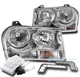 FOR 05-10 CHRYSLER 300 CHROME HEADLIGHT HEADLAMP W/BUMPER LED DRL LAMP+XENON HID