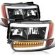 Fits Black 2000-2006 Gmc Sierra Yukon Xl Denali Led Drl Headlights+Bumper Lamps
