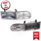 Headlight Set of 2 Halogen Left & Right Side for 1992-1995 Ford Taurus GL,LX,SHO