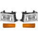 Headlight Kit For 1993-98 Toyota T100 LH & RH Clear Lens with Turn Signal Lamps