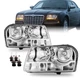 Chrome Headlights for 2005-2010 Chrysler 300 Assembly Headlamps L+R W/Bulbs