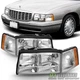 Replacement 1997 1998 1999 Cadillac Deville Headlights Headlamps w/Corner Lights