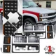 Black F-LED DRL Headlight Bumper Turn Signal Lamps for 94-00 Chevy C/K Suburban