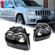 For 2005-2007 Jeep Grand Cherokee Black Headlights Pair Replacement Left+Right